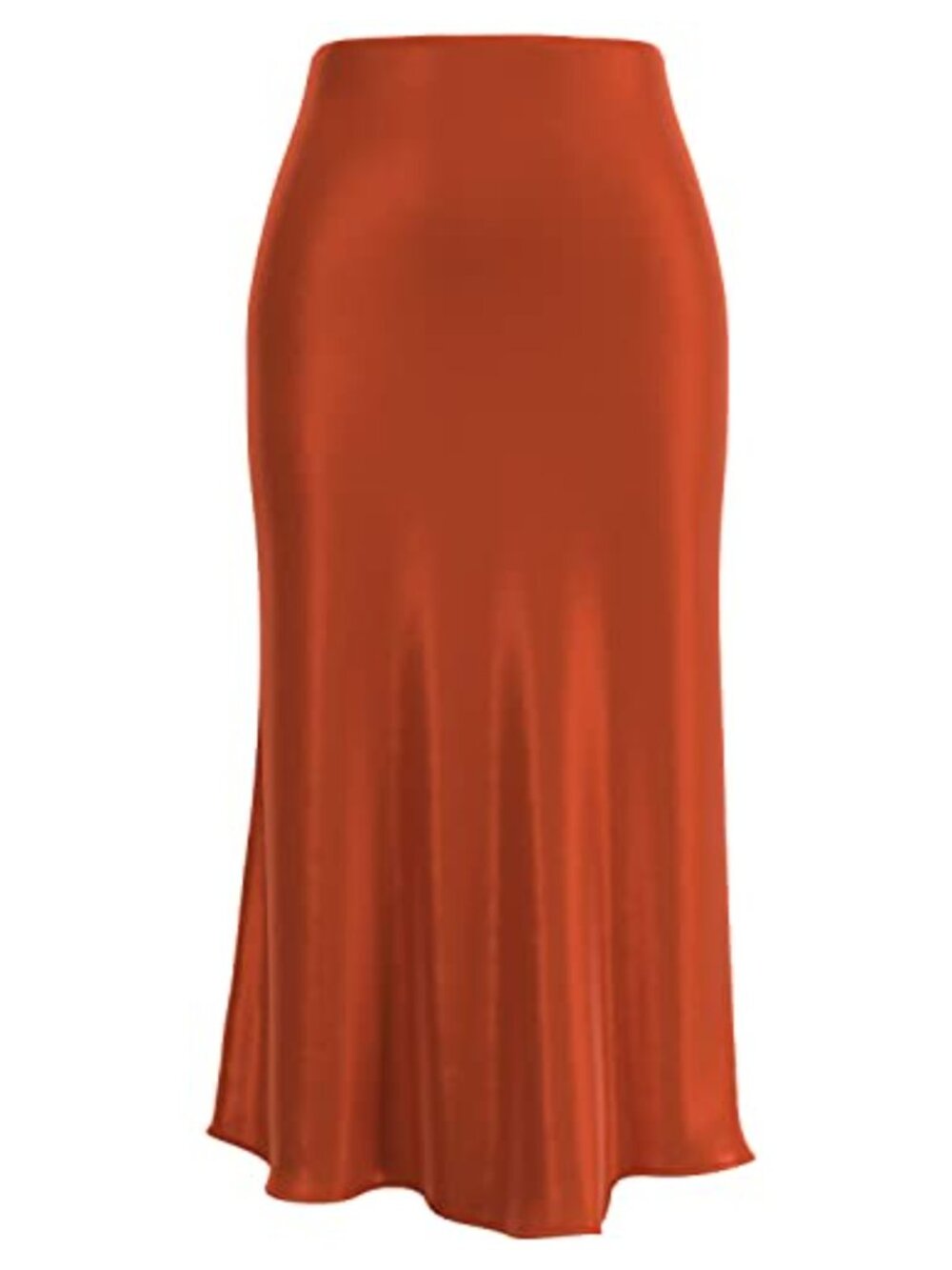 Women's Leopard Print Midi Silk Satin High Waist Elastic Skirt